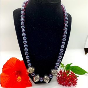 Pewter pearls and silver necklace by JBJ